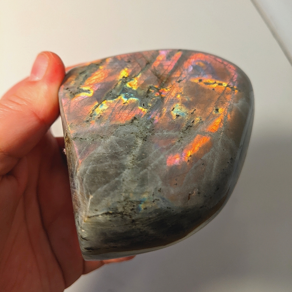 Rare Unusual Sunset Rainbow Flash Labradorite Freeform